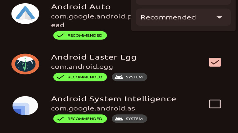 Canta screen showing applications to delete