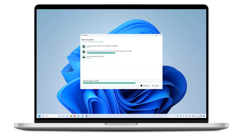 LocalSend application running on a laptop