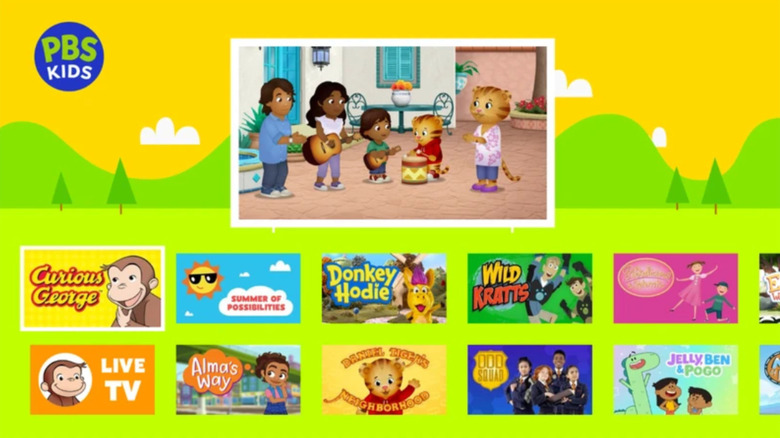 The home screen of the PBS Kids app