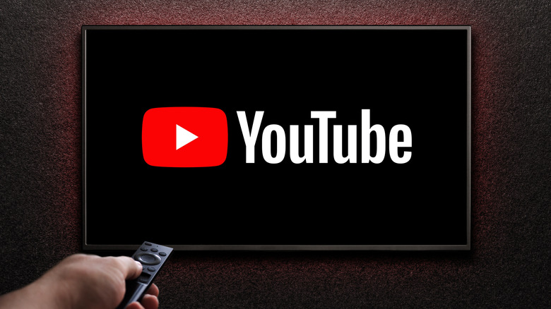 The YouTube logo on a TV screen