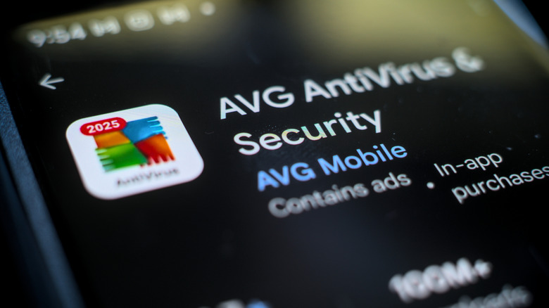 AVG Security app on an app store.