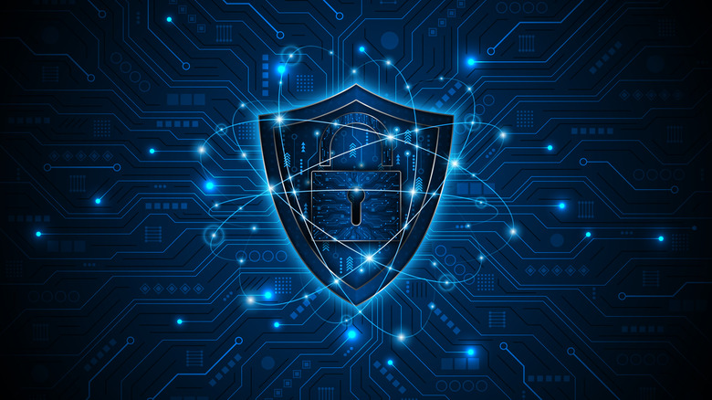 Concept image of a virtual security program.