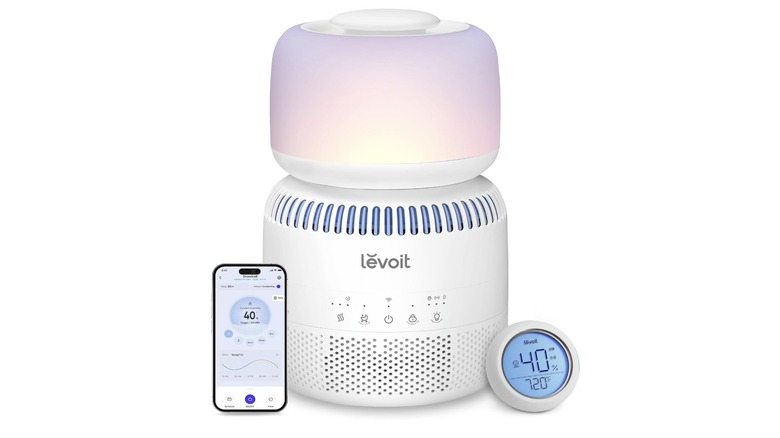 Levoit Sprout Humidifier with an external sensor and smartphone app.