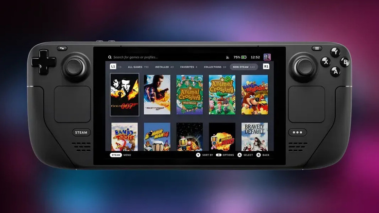 EmuDeck games on screen of Steam Deck library