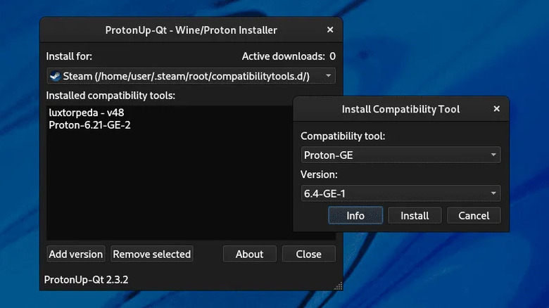 ProtonUp-Qt screenshot in dark mode