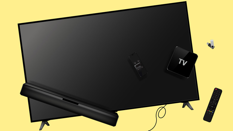 tv with many gadgets