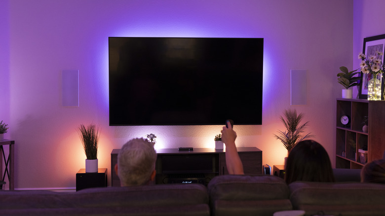tv with ambient lighting