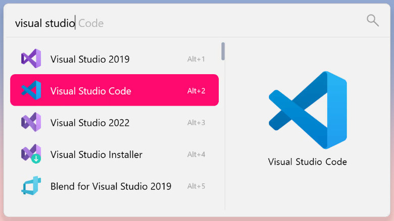 A screenshot showing search on Flow Launcher