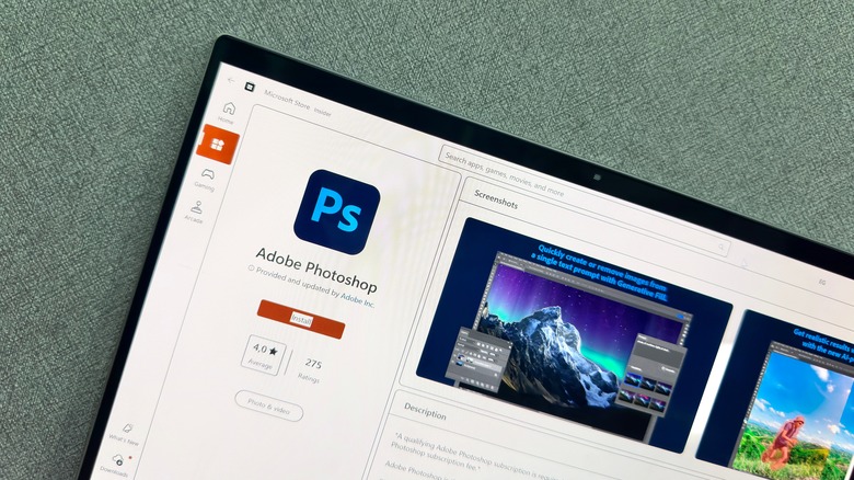 Adobe Photoshop app available to install on Microsoft Store