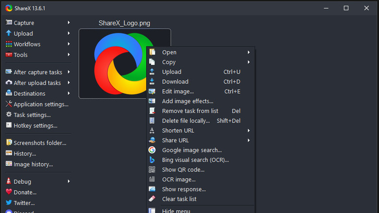 ShareX screenshot of app list on website