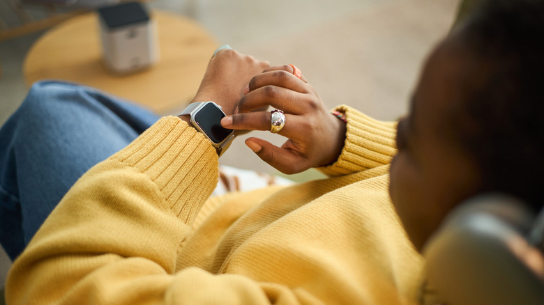 Person using a smartwatch