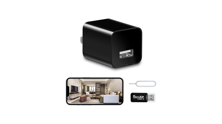 A USB charging brick with a hidden camera