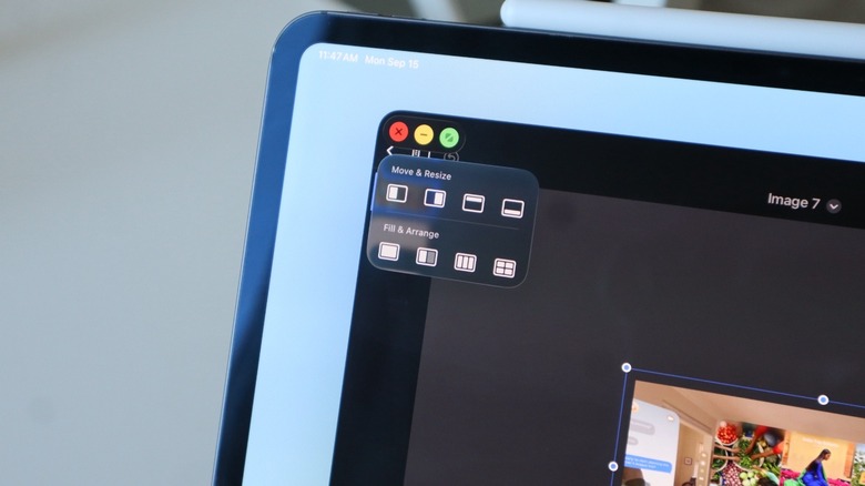 Close-up shot of the iPad display