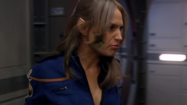 T'Pol bleeding from her cheek in "Star Trek: Enterprise."