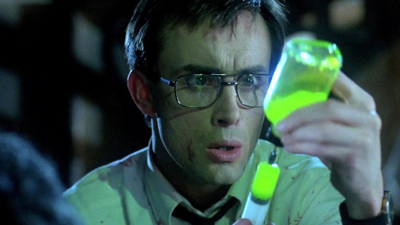 Herbert loading a syringe in "Re-Animator."