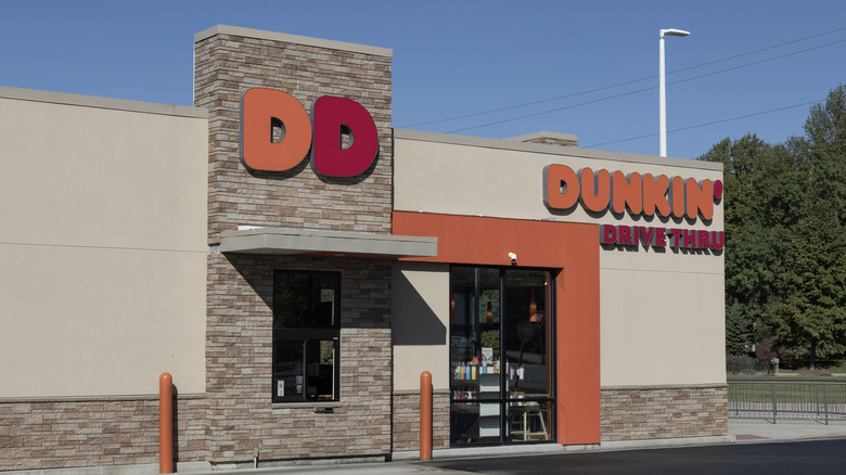 A Dunkin' Donuts store front.