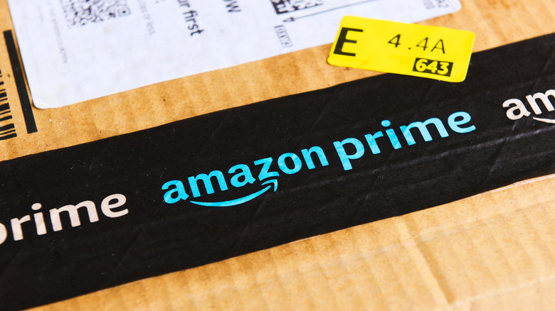 Amazon price sticker on a box