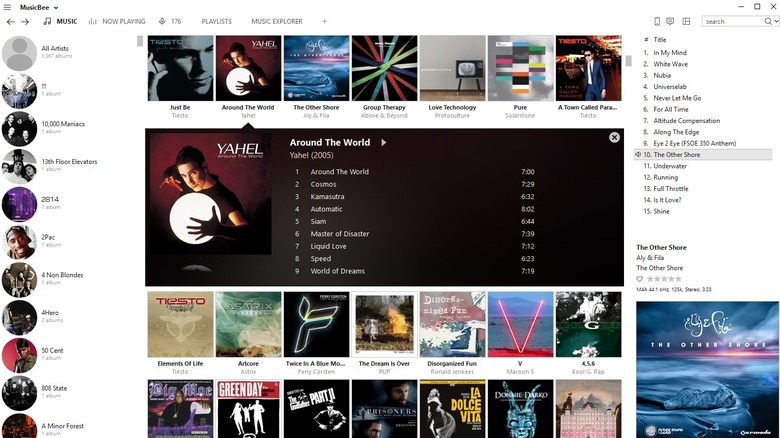A screenshot showing the MusicBee app for Windows
