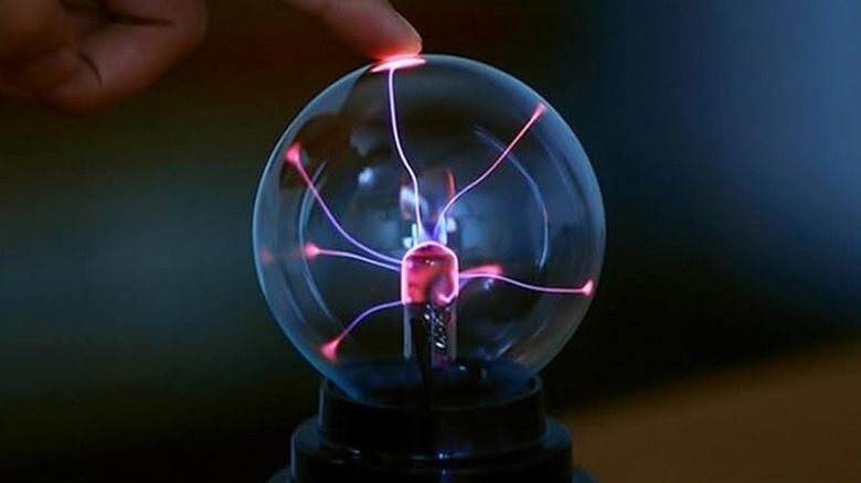 Finger touching RioRand Plasma Ball