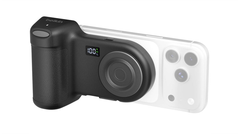 The Belkin Stage PowerGrip against a white background