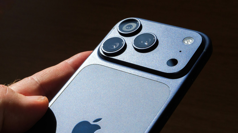 Close-up of the camera system on an iPhone 17 Pro