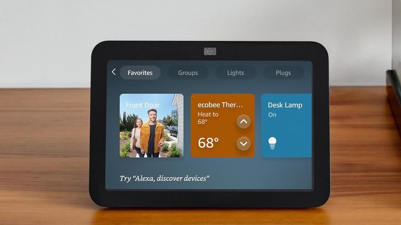 The Amazon Echo Show 8 (3rd Gen) set up on a table.