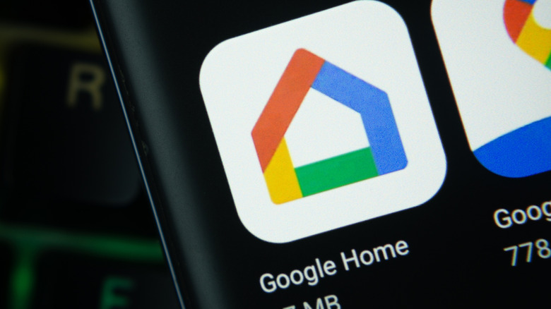 The Google Home app icon on a touchscreen display