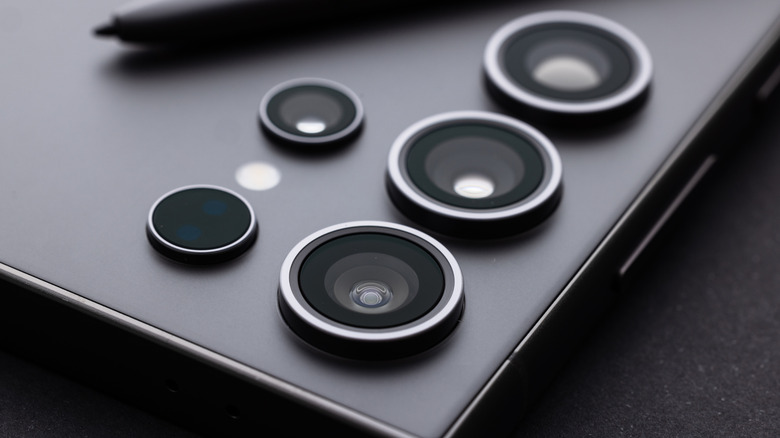 close up of camera lenses on the Samsung Galaxy S24 ultra