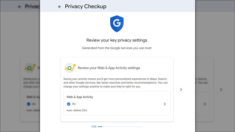 Google Privacy Checkup feature