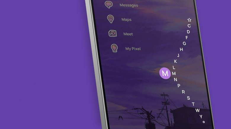 Niagara Launcher showing app list with purple background