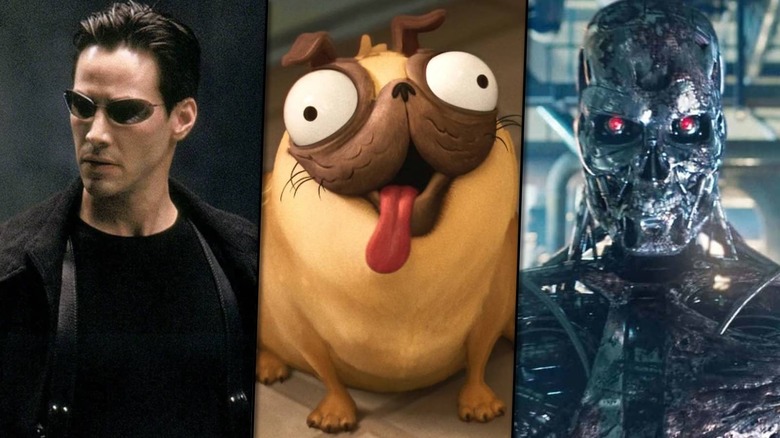 Neo, a dog and a Terminator side by side