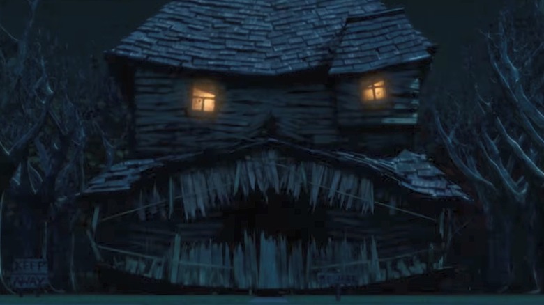 Monster House making a scary angry face
