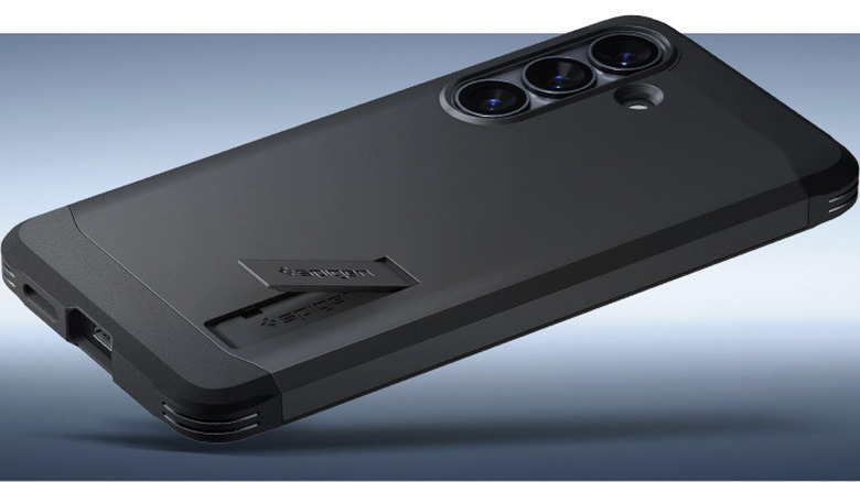 Spigen Tough Armor MagFit for Galaxy S26 showing rear of case with kickstand