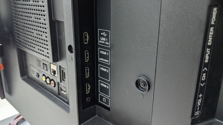 back of a smart tv showing different HDMI ports