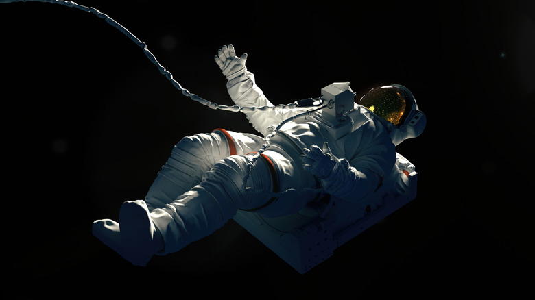 An astronaut floating in space.