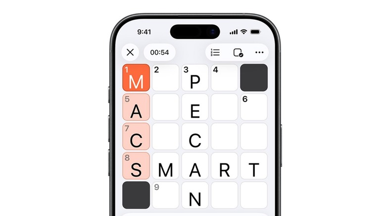 Screenshot of Apple News+ game Puzzles on an iPhone