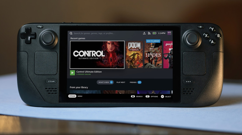 Steam Deck on a table