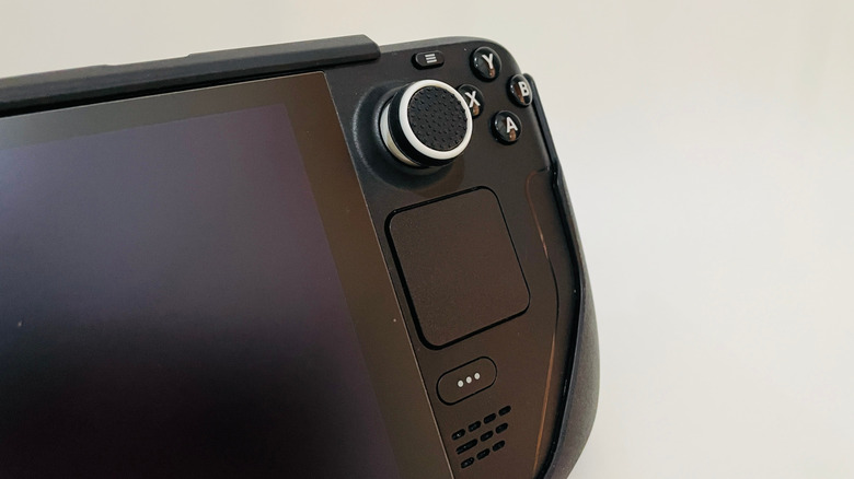 The right trackpad on a Steam Deck.