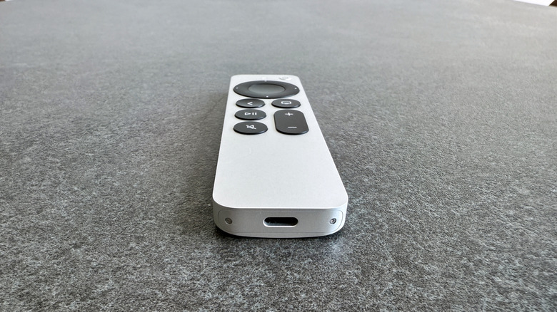 The bottom portion of the 2nd generation Siri remote.