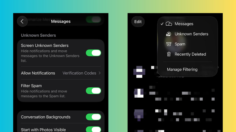 Enabling spam filters in iOS 26