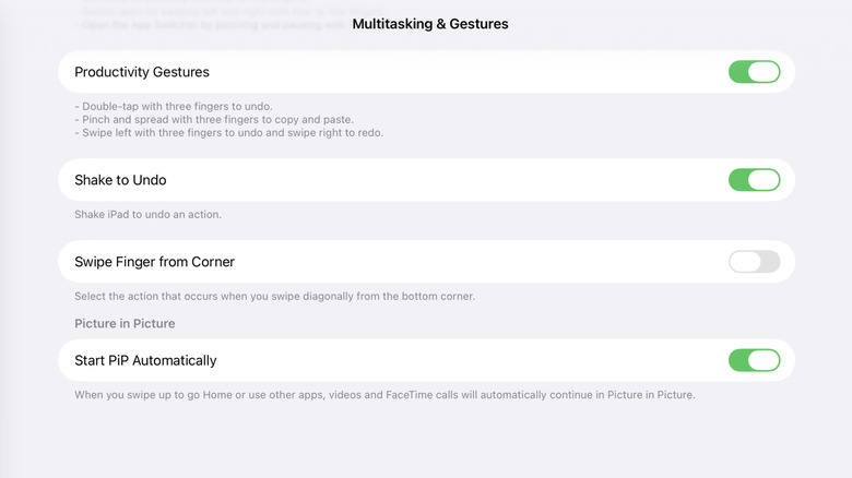Productivity Gestures enabled in iPad for iPad Notes