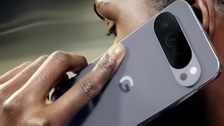 A person having a phone call on a Google Pixel 10 Pro