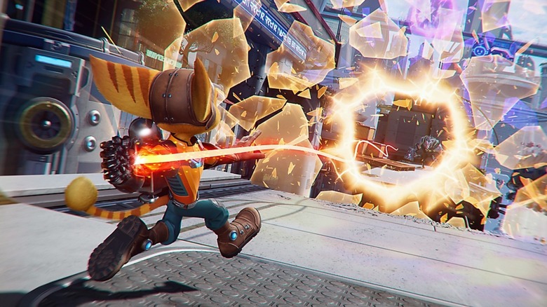 Ratchet opening a rift in Ratchet & Clank Rift Apart