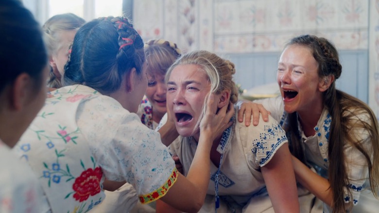 Florence Pugh as Dani crying in Midsommar