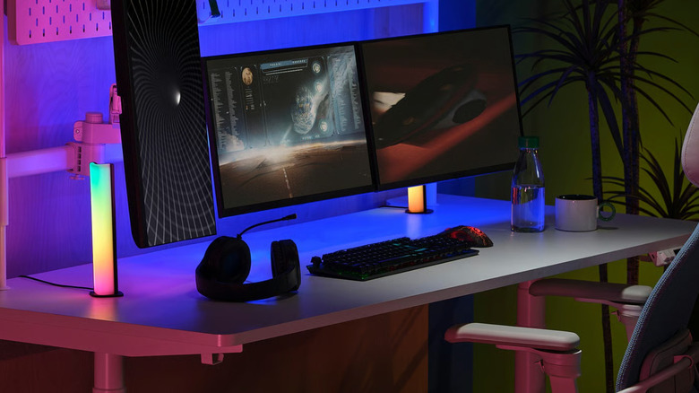 Skaftsarv LED Decorative Light installed on gaming desk with