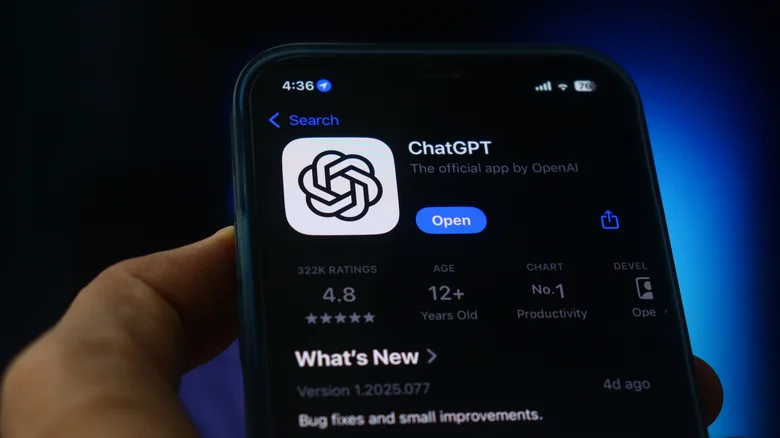 The ChatGPT app shown in an iPhone's App Store.