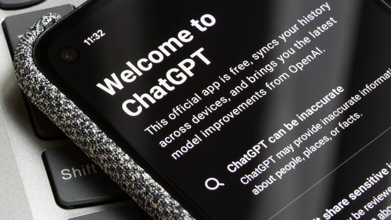 A smartphone screen displaying a Welcome to ChatGPT message.