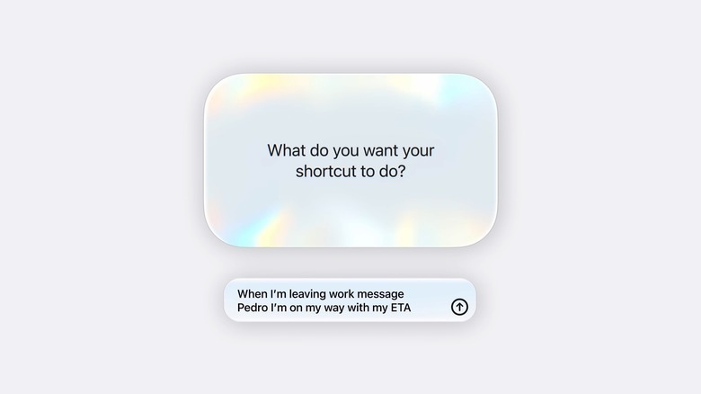 Describing a shortcut using a natural language in the Shorcuts app in iOS 27.