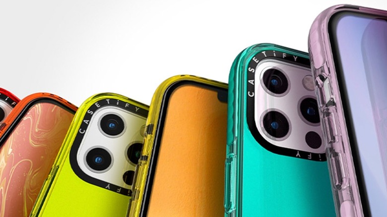 Promotional image of several CASETiFY cases on different iPhones