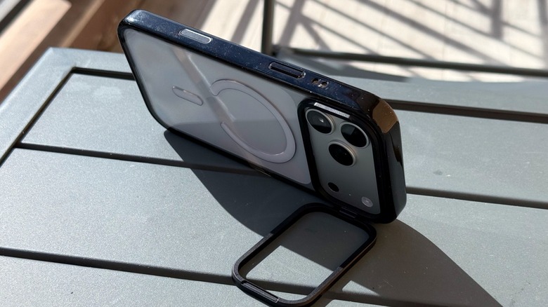An iPhone with a CASETiFY case on a table